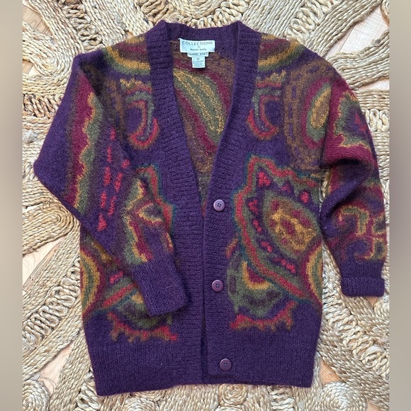 Michelle Stuart hand knit vintage cardigan size Medium - Picture 2 of 4